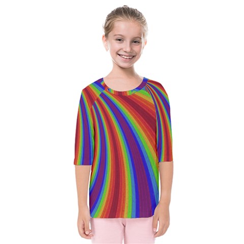 Abstract Pattern Lines Wave Kids  Quarter Sleeve Raglan Tee by BangZart