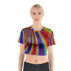 Abstract Pattern Lines Wave Cotton Crop Top