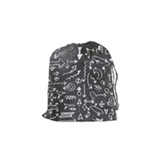 Arrows Board School Blackboard Drawstring Pouches (small)  by BangZart