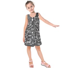 Arrows Board School Blackboard Kids  Sleeveless Dress