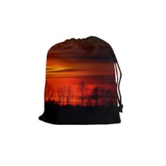 Tree Series Sun Orange Sunset Drawstring Pouches (medium) 