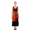 Tree Series Sun Orange Sunset Sleeveless Maxi Dress View1