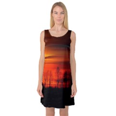 Tree Series Sun Orange Sunset Sleeveless Satin Nightdress by BangZart