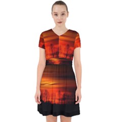 Tree Series Sun Orange Sunset Adorable In Chiffon Dress