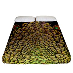 Peacock Feathers Wheel Plumage Fitted Sheet (queen Size)