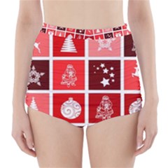 Christmas Map Innovative Modern High-waisted Bikini Bottoms by BangZart