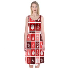 Christmas Map Innovative Modern Midi Sleeveless Dress