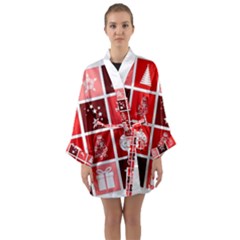 Christmas Map Innovative Modern Long Sleeve Kimono Robe by BangZart