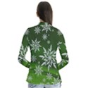 Christmas Star Ice Crystal Green Background Drape Collar Cardigan View2