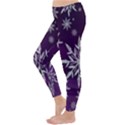Christmas Star Ice Crystal Purple Background Classic Winter Leggings View2