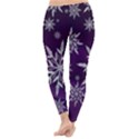 Christmas Star Ice Crystal Purple Background Classic Winter Leggings View4