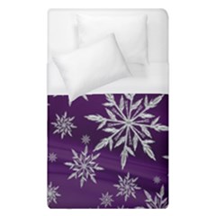 Christmas Star Ice Crystal Purple Background Duvet Cover (single Size)