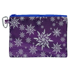 Christmas Star Ice Crystal Purple Background Canvas Cosmetic Bag (xl)