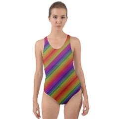 Spectrum Psychedelic Cut-out Back One Piece Swimsuit