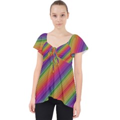 Spectrum Psychedelic Lace Front Dolly Top