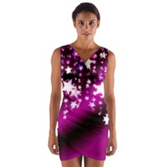 Background Christmas Star Advent Wrap Front Bodycon Dress