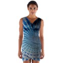 Data Computer Internet Online Wrap Front Bodycon Dress View1