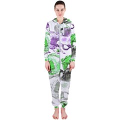 Horse Horses Animal World Green Hooded Jumpsuit (ladies)  by BangZart