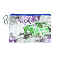 Horse Horses Animal World Green Canvas Cosmetic Bag (large) by BangZart