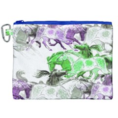 Horse Horses Animal World Green Canvas Cosmetic Bag (xxl) by BangZart