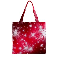 Christmas Star Advent Background Zipper Grocery Tote Bag by BangZart