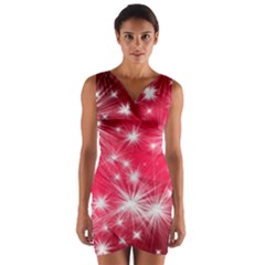 Christmas Star Advent Background Wrap Front Bodycon Dress