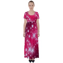 Christmas Star Advent Background High Waist Short Sleeve Maxi Dress by BangZart