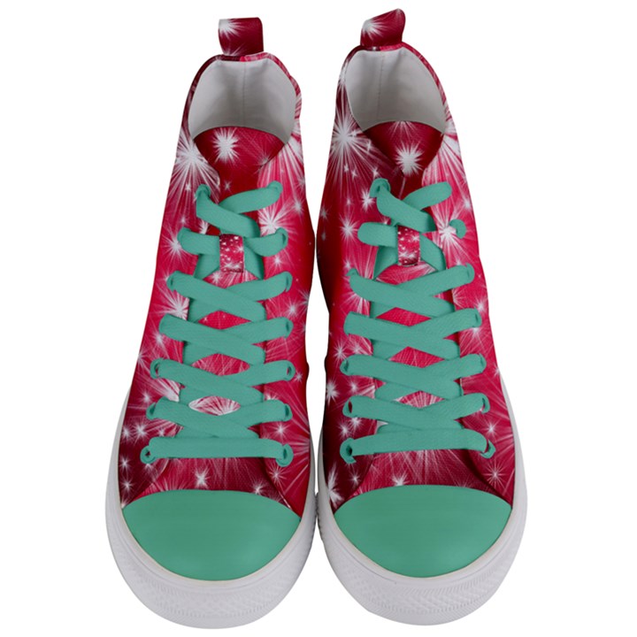 Christmas Star Advent Background Women s Mid-Top Canvas Sneakers