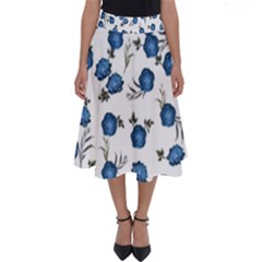 Blue Roses Perfect Length Midi Skirt