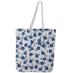 Blue Roses Full Print Rope Handle Tote (large) by jumpercat