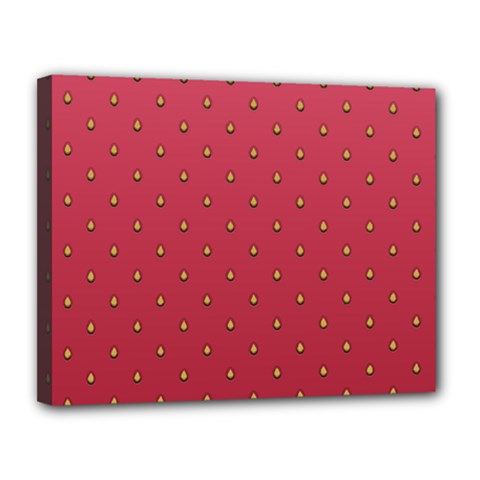 Strawberry Pattern Canvas 14  X 11  by jumpercat