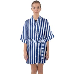 Blue Stripes Quarter Sleeve Kimono Robe by jumpercat