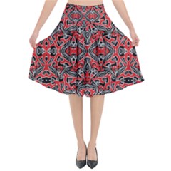 Exotic Intricate Modern Pattern Flared Midi Skirt by dflcprints
