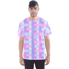 Gingham Nursery Baby Blue Pink Men s Sports Mesh Tee