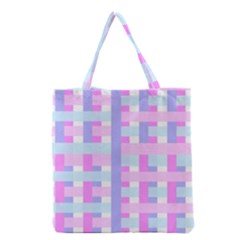 Gingham Nursery Baby Blue Pink Grocery Tote Bag