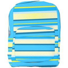 Stripes Yellow Aqua Blue White Full Print Backpack