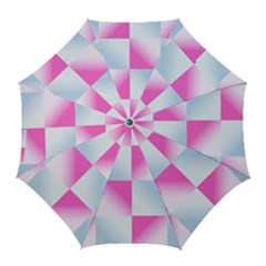 Gradient Blue Pink Geometric Golf Umbrellas