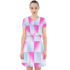 Gradient Blue Pink Geometric Adorable In Chiffon Dress