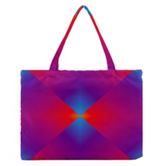 Geometric Blue Violet Red Gradient Zipper Medium Tote Bag