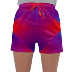 Geometric Blue Violet Red Gradient Sleepwear Shorts