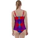 Geometric Blue Violet Red Gradient Twist Front Tankini Set View2