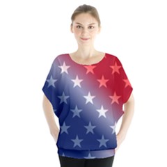 America Patriotic Red White Blue Blouse