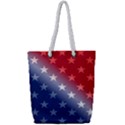 America Patriotic Red White Blue Full Print Rope Handle Tote (Small) View1
