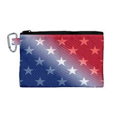 America Patriotic Red White Blue Canvas Cosmetic Bag (medium) by BangZart