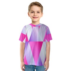 Gradient Geometric Shiny Light Kids  Sport Mesh Tee