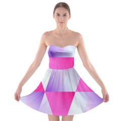 Gradient Geometric Shiny Light Strapless Bra Top Dress