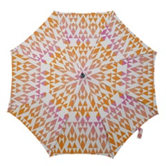 Geometric Abstract Orange Purple Hook Handle Umbrellas (large)