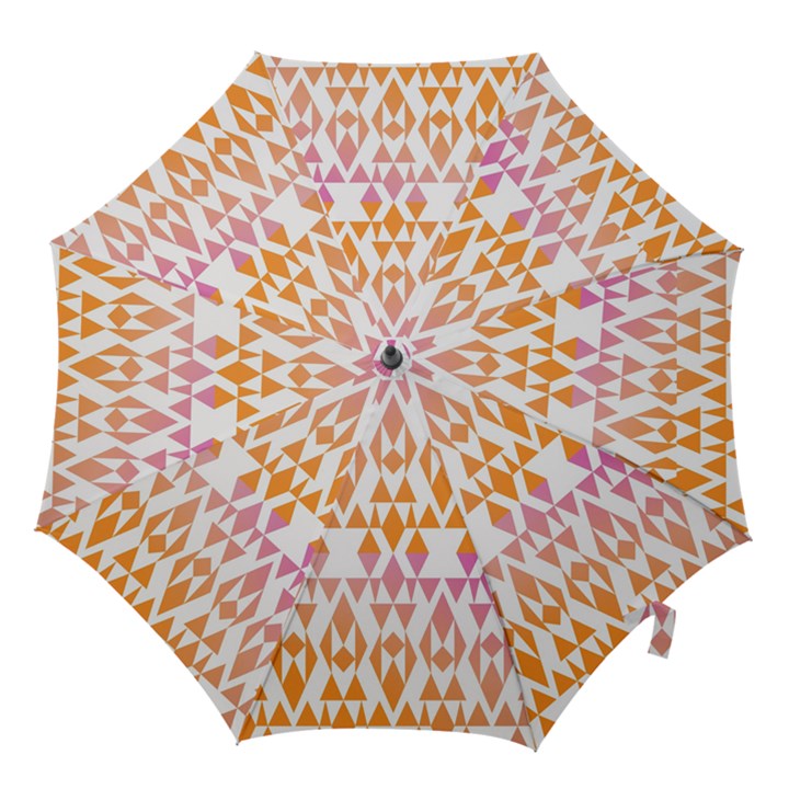 Geometric Abstract Orange Purple Hook Handle Umbrellas (Large)