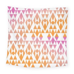 Geometric Abstract Orange Purple Square Tapestry (large)