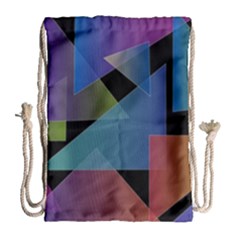 Triangle Gradient Abstract Geometry Drawstring Bag (large)